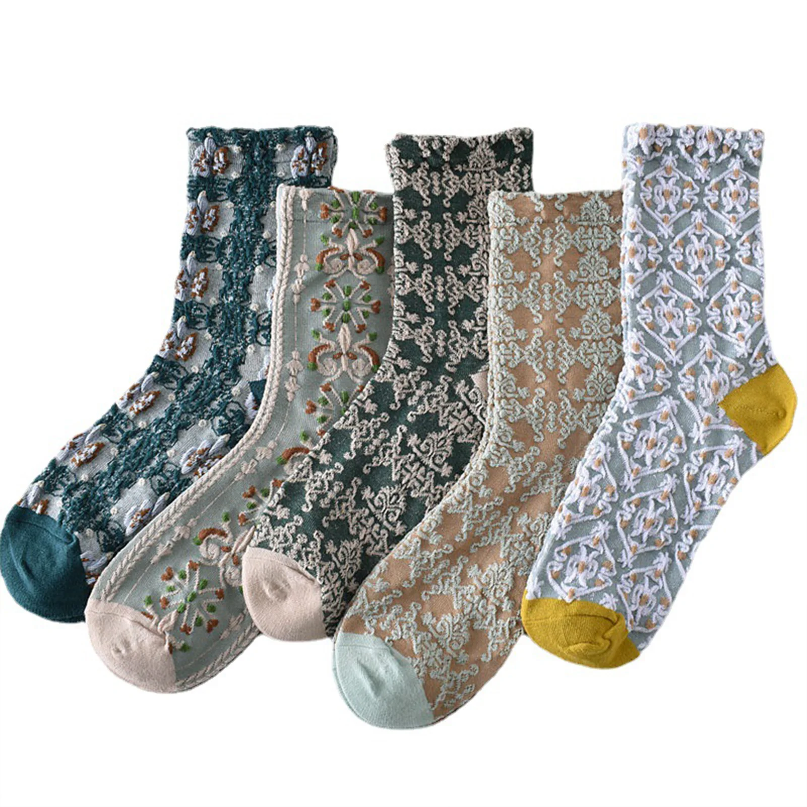 

Womens 10 Pairs Comfort Socks All- Relief Antibacterial Socks for Daily Home Art Photos Wearing