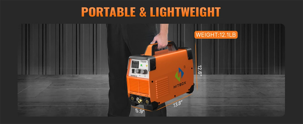 HITBOX TIG200 2 in 1 Welding Machine MMA/HF TIG Arc Force Hot Start IGBT Inverter Stick Welder for Outdoor Home DIY 220V AU Plug