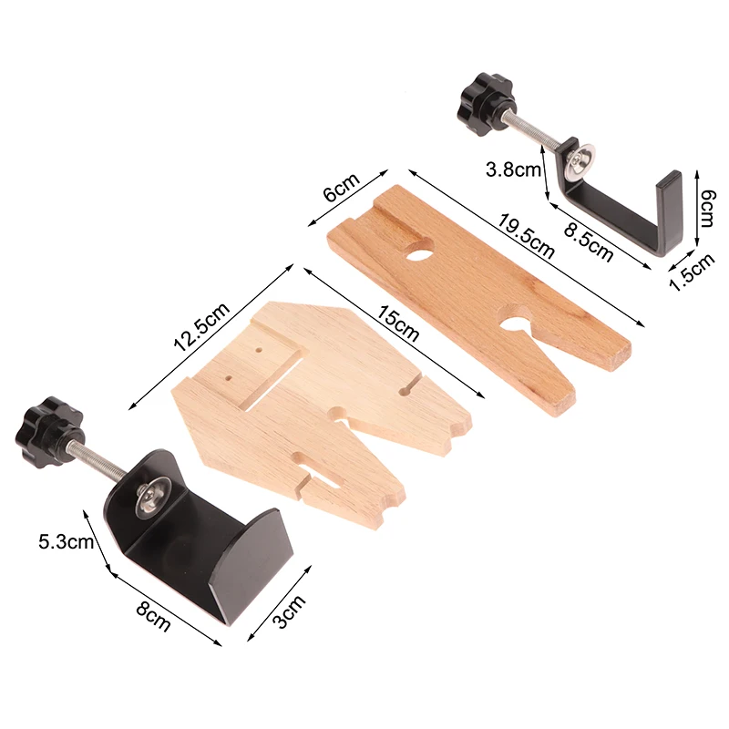 1Set Bench Pin Clamp V-Slot Fixing Clip For Workbench Wooden Adjustable Jewelry Clamp Tool