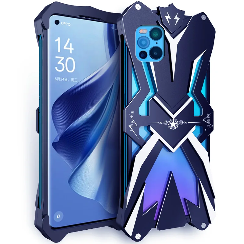 

Original Zimon Luxury Thor Heavy Duty Armor Metal Aluminum Mobile Phone Case Covers For Oppo Find X6 X5 X3 Pro Cover Cases