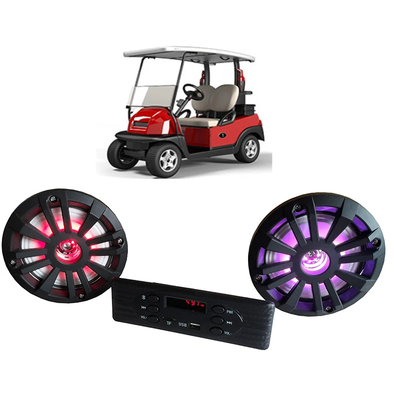 Car MP3 FM USB Stereo Receiver With 4" Speakers With Colorful LED Lights Radio Bluetooth USB FM For Electric vehicles Tricycle