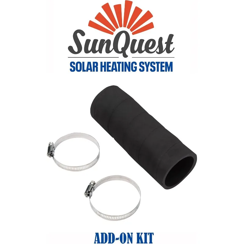 SunQuest Solar Pool Heater Panels-2 (2ft x 12ft) Collectors w/Roof/Rack & Add on Kit-Solar Water Heater for Above Ground