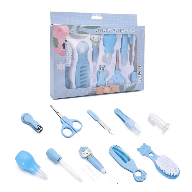 1/10 pcs/Set Newborn Baby Kids Nail Hair Health Care Thermometer Grooming Brush Kit Care Baby Essentials Newborn Material Safety