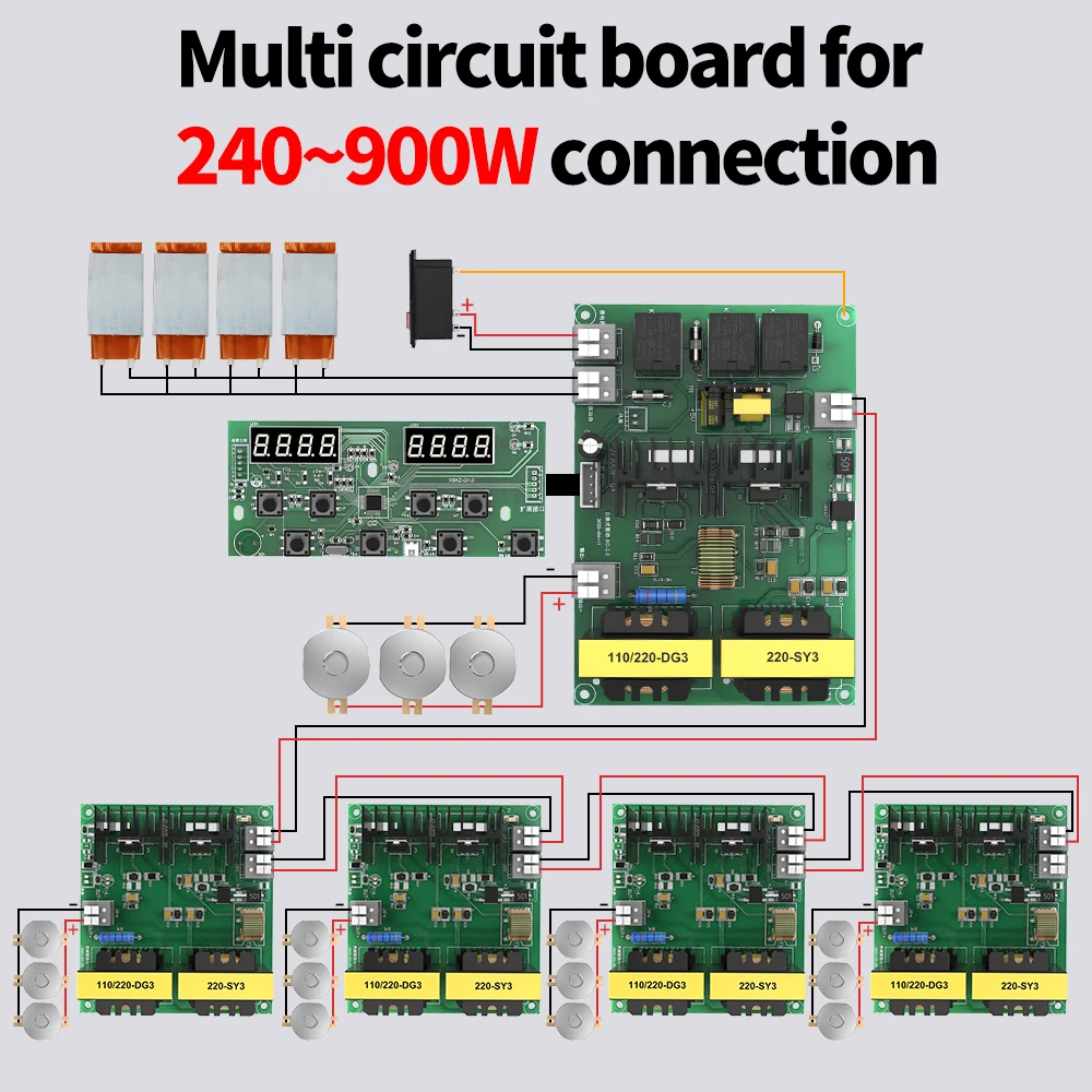 Granbo 60~900W 40KHz 110V/220V Ultrasonic Cleaner Drive Boards Transducer Kit DIY Ultrasound Cleaning Bathtub 6