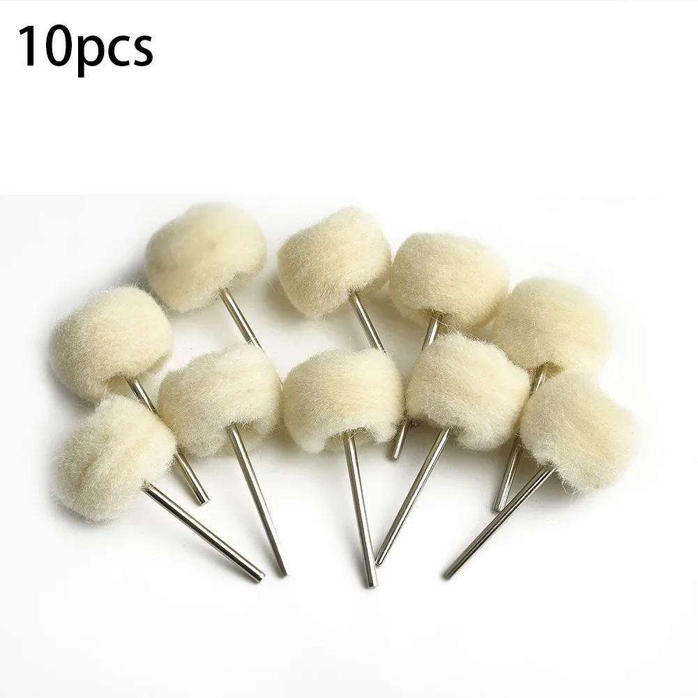 10pcs Mini Drill Abrasive Brush 2.35mm Shank Wool ing Polishing Wheel Brush Rotary Tool Machine Burr Rust Removal