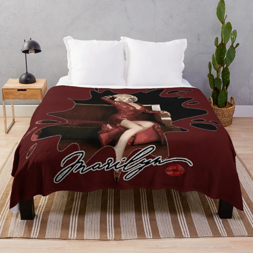 

elegant marilyn monroe Throw Blanket Picnic Blanket Luxury Blanket sofa bed Dorm Room Essentials