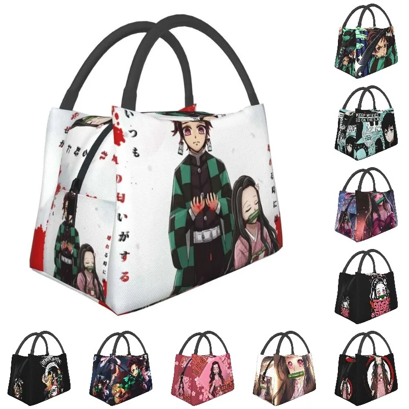 

Nezuko Kamado Demon Slayer Insulated Lunch Bag for Women Waterproof Kimetsu No Yaiba Cooler Thermal Bento Box Work Picnic