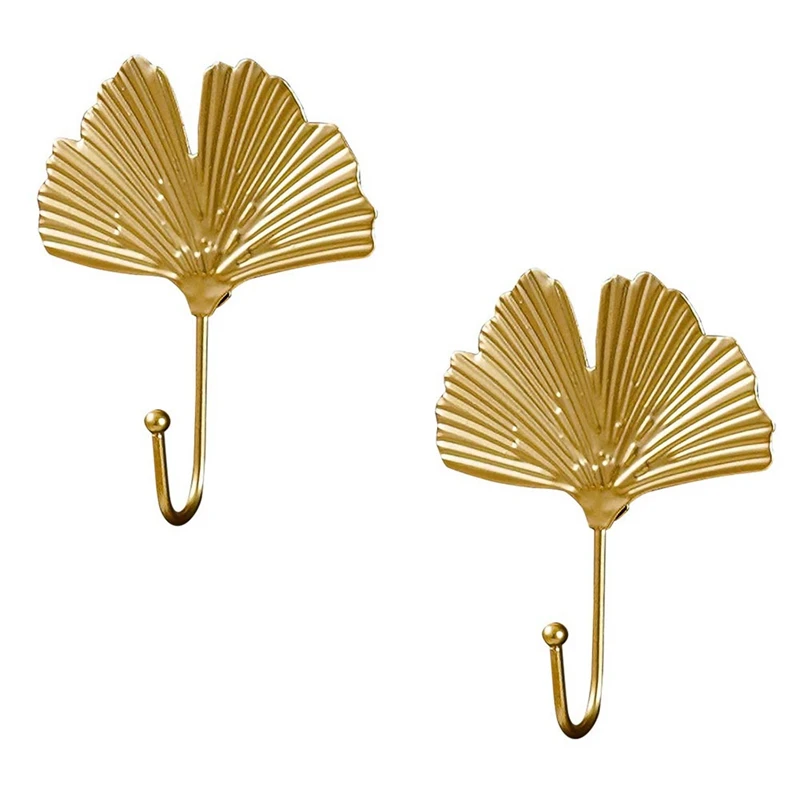 

Крючки для пальто, золотой подвесной держатель для ключей, декоративные металлические крючки с листьями, настенные крючки, вешалка, простая в использовании