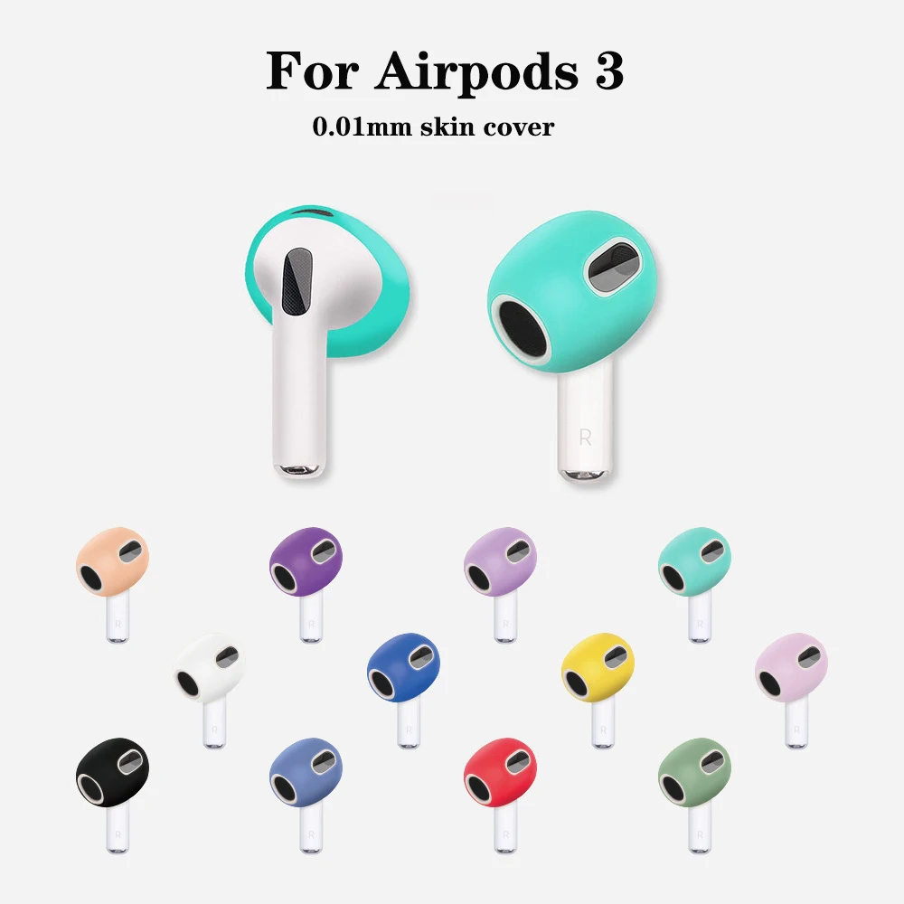 

Silicone Ear Pads For Apple Airpods 3rd Case Wireless Earphones Protective Ear Caps Covers Airpods3 Earpads Eartips 2pcs/pair