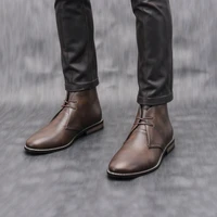 Retro Style Men Boots leather boots Men Ankle Boots #KD581 - Image 6