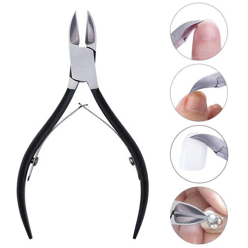 Nail Art Black Stainless Steel Nipper Clipper Cuticle Dead Skin Remove Edge Cutter Scissors Nail Clippers Manicure Tool 6