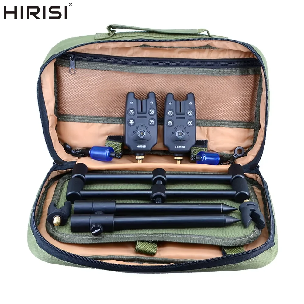 Kit pêche carpe Hirisi complet - alarme touche, swinger, support cannes et bank stick