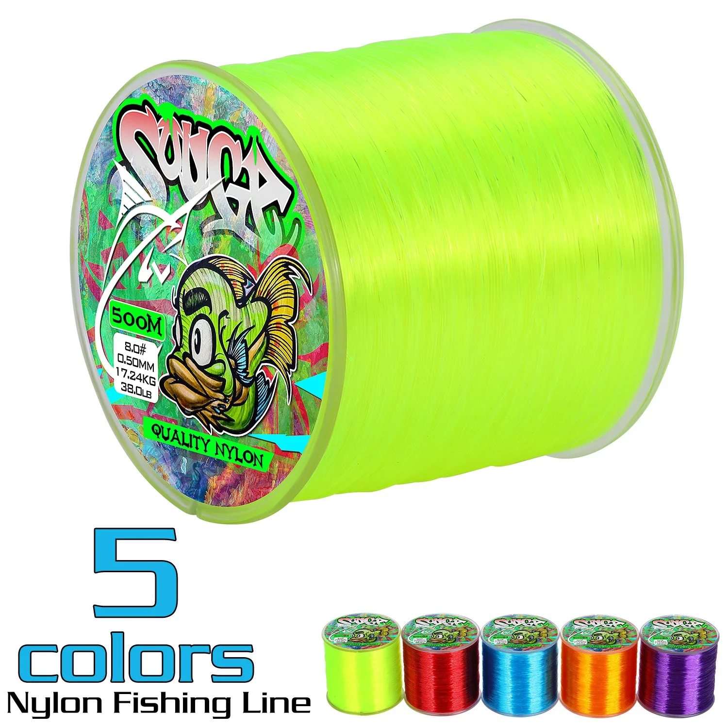 Sougayilang 500m Nylon Fishing Line Durable Monofilament Fishing Line 0.14mm0.50mm Strong