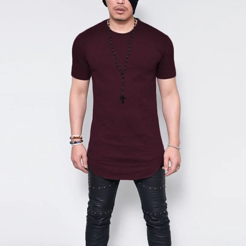 

A2986 MRMT 2023 Brand New Men's T Shirt Round Neck Solid-colored T-shirt for Male Round-neck Medium and Long Section Tops Tshirt