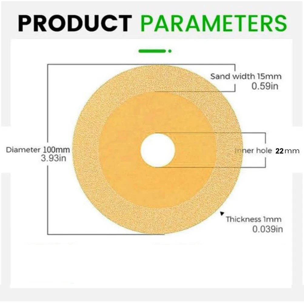 1pc Glass Cutting Disc 22mm Hole Diamond Marble Ceramic Tile Jade Grinding Blade Crystal Wine Bottles Brazing Grinding Dis