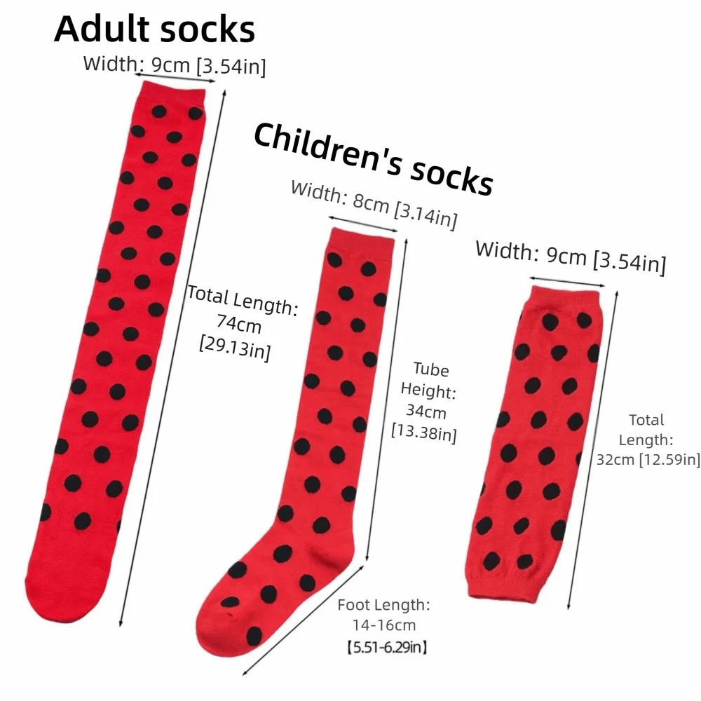 Polyester Polka Dot Thigh High Socks for Women and Kids