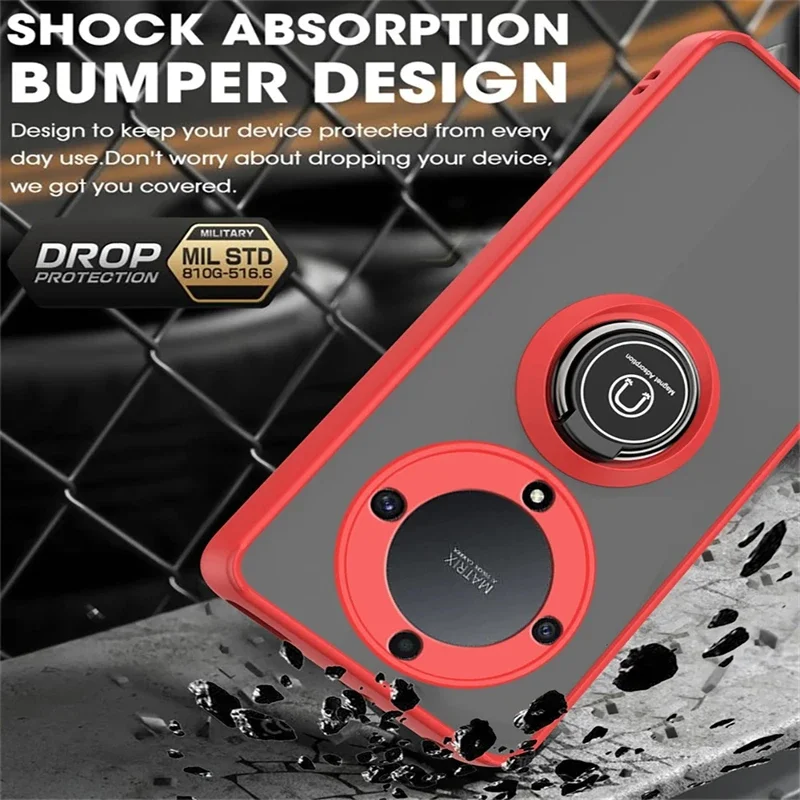 Armor Matte Shockproof Case with Ring Holder Stand