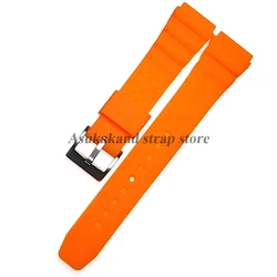 Silicone Waterproof Watch Strap Replacement - Men's Diving Wristband Accessory - 22mm (Orange - Silver B)