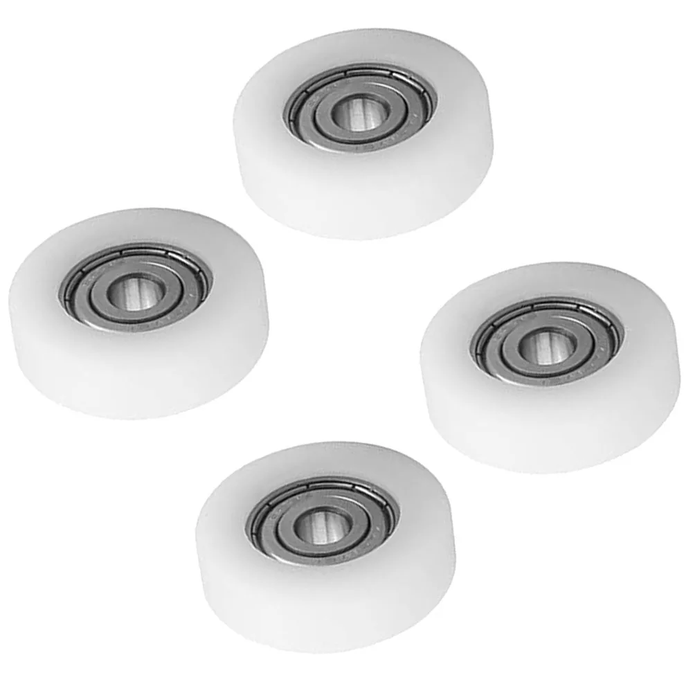 4 Pcs 1.25 Inch Single Wheel Light White Pp Plastic Small With Diameter 30mm Smooth Piece Folding Bed Pulley