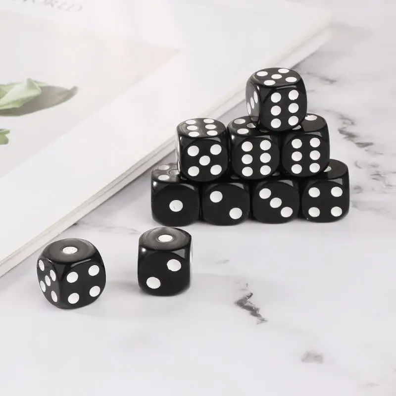 Digital Number Cubes for Kids 6 Sided D6 Faces Round Coener Educational DIY Board Games 16mm 10Pcs game dice dice set