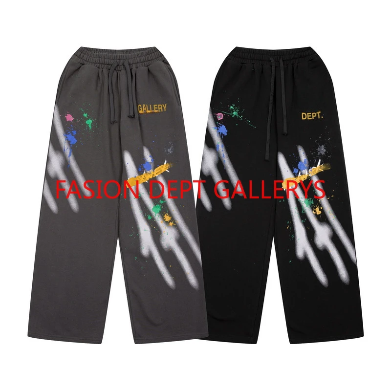 

Мужские и женские спортивные брюки GALLERYS, тренировочные штаны для осени и зимы, с принтом граффити и брызгами чернил, в стиле ретро, 1:1