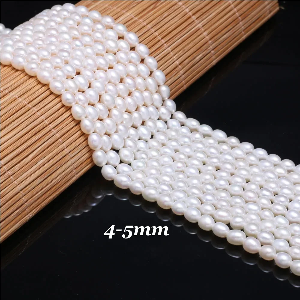 4-5mm AAA Natural Freshwater Pearls Rice-shaped Loose Spacer Beads for Jewelry Making DIY Bracelet Necklace Earring Accessories