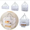 3 Tier Portable Food Mesh Bag Anti-mosquito Folding Dry Rack Hanging Basket Herb Drying Net for Flowers Buds Plants Organizer 1