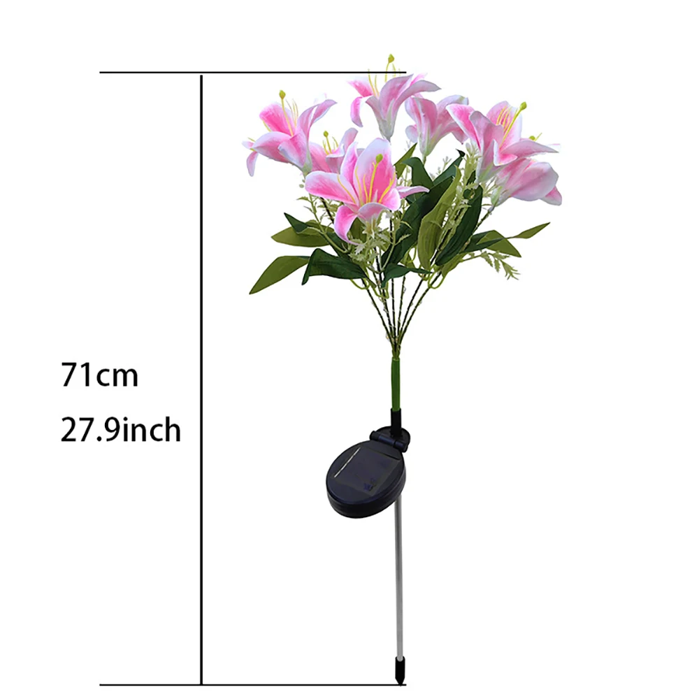 Description Picture 5 of itemSolar Lily Lantern 7 Heads LED Artificial Flower Lantern is used for outdoor courtyard garden decoration lawn ground plug lights