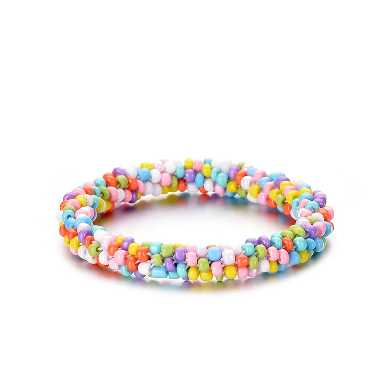 Bracciale elastico bohémien colorato per donna Perline di semi Braccialetti Boho Femme elasticizzati fatti a mano Braccialetti Gioielli Pulseras Mujer  36