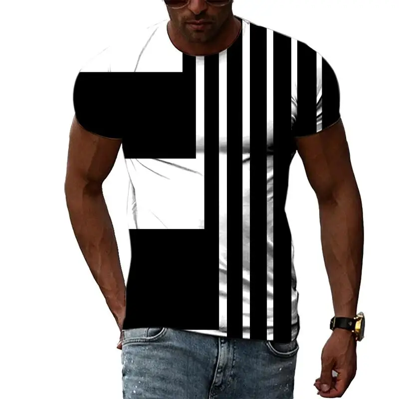 Camiseta Manga Corta Cuello Redondo Hombres Impresión En 3d