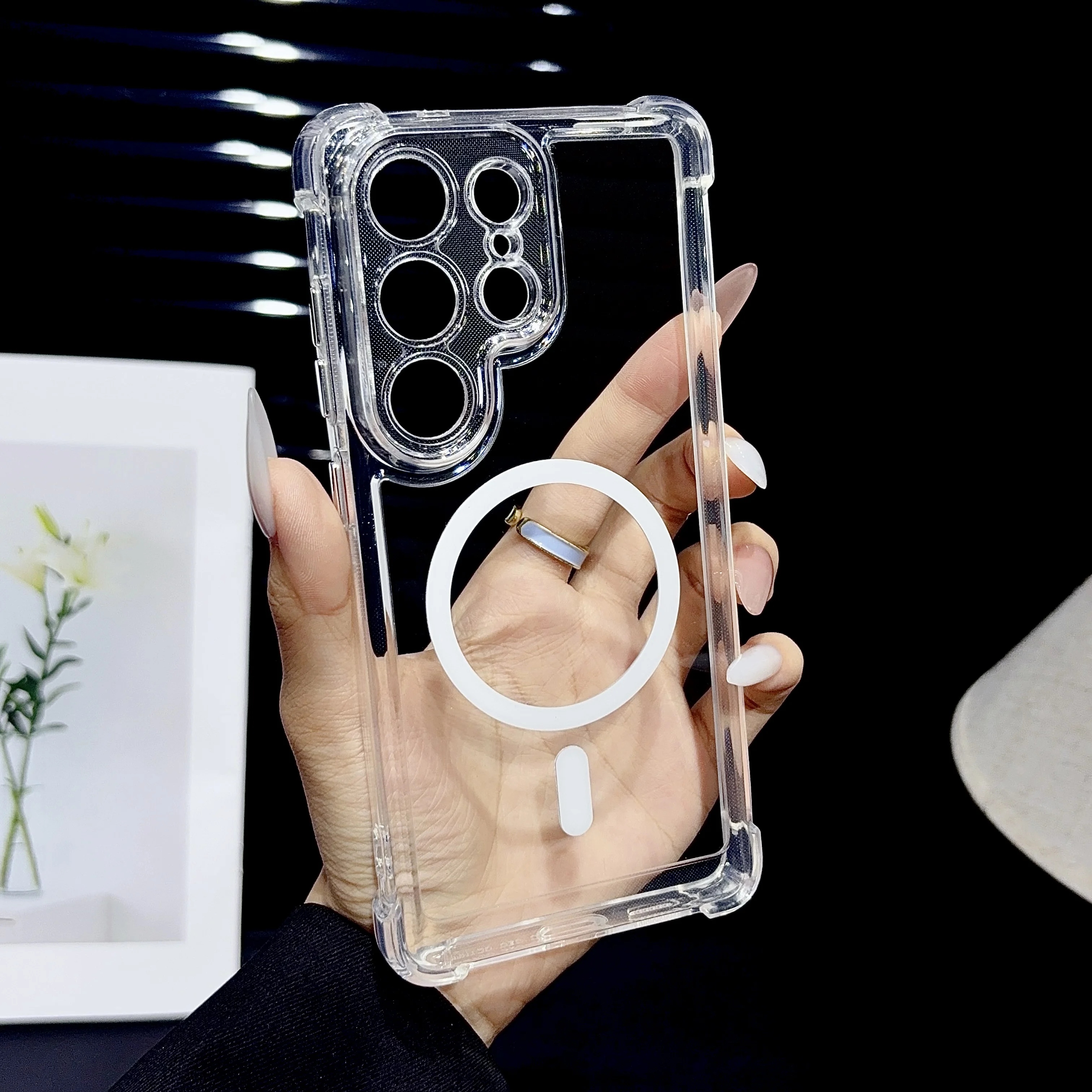 Magnetic Clear Shockproof Phone Case Cover