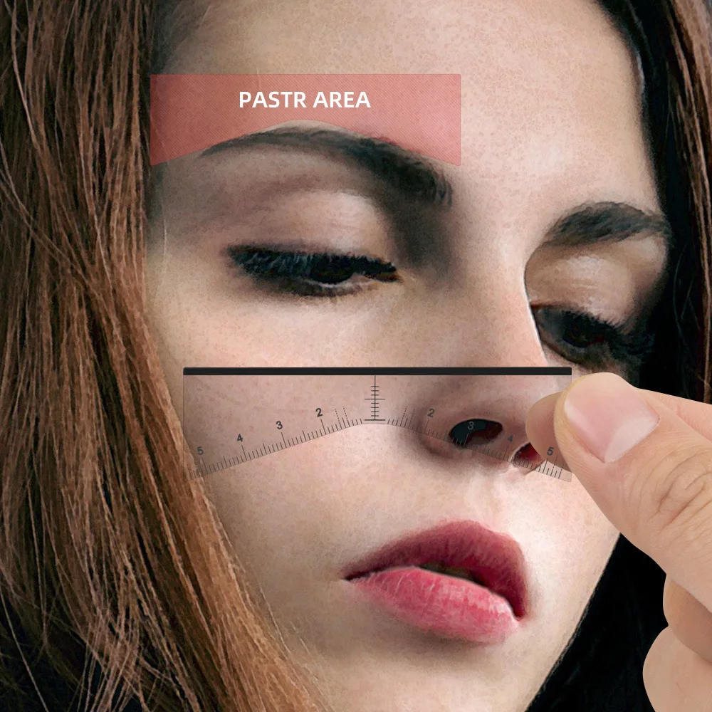 Disposable Eyebrow Ruler 25pcs/Pack Disposable Eyebrow Ruler Sticker Self-adhesive Eyebrow Tattoo Position Guide Permanent Makeup Mapping Stencils Tool
