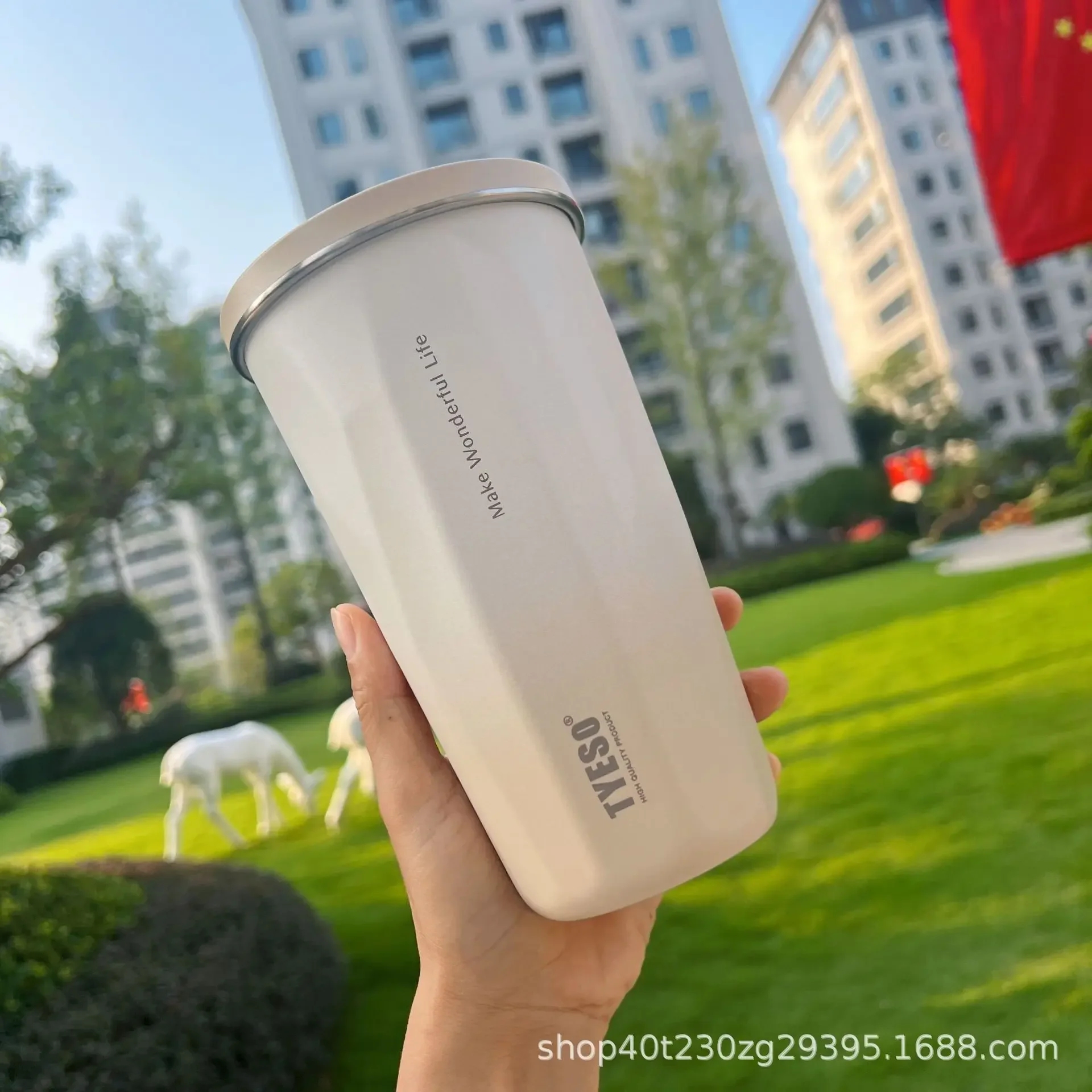 Tyeso 600ml Diamond Coffee Cup Vacuum Stainless Steel Keep Cold And Hot Mug  Value Large Capacity Car Mounted Straw Thermos - AliExpress