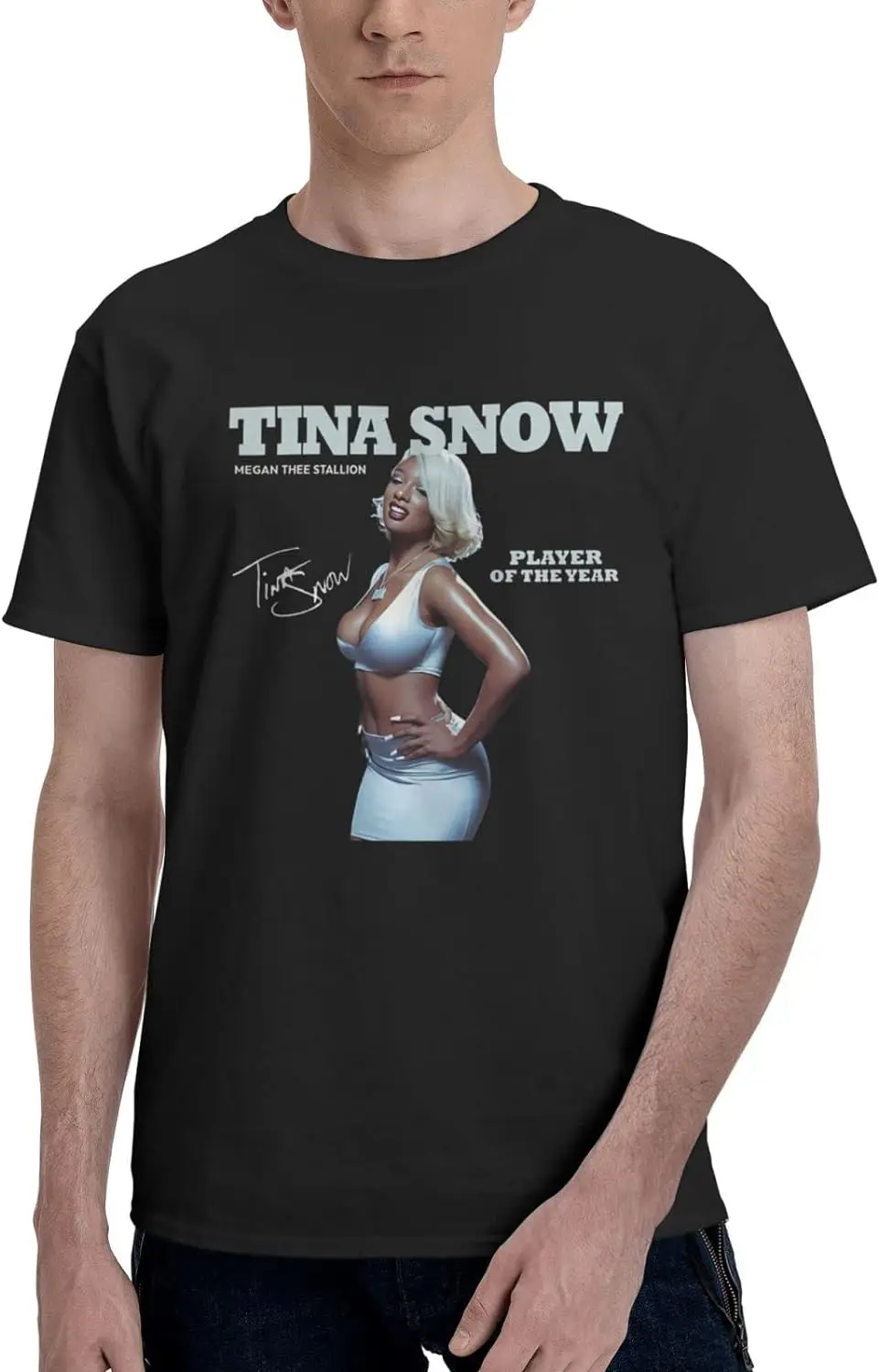 

Megan and Thee Or Stallion Tina Snow Men's T Shirt Cotton Graphic Short Sleeve Clothing Large