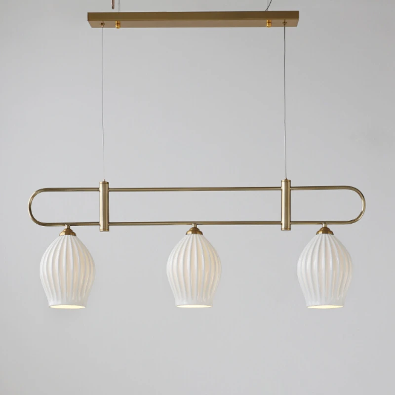 Ceramic dining chandelier, modern dining room, tea room, bar counter, window strip, simple and light luxury