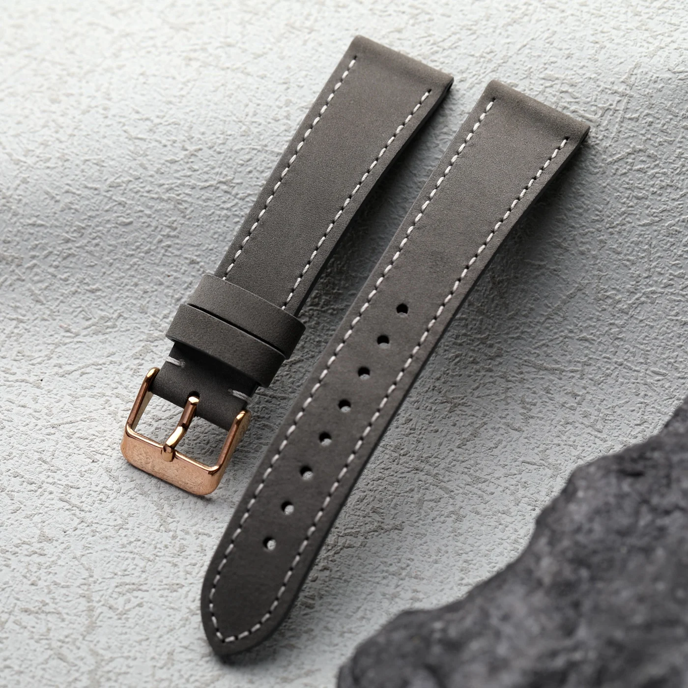Italian Handmade Frosted Leather Strap – Soft Quick Release