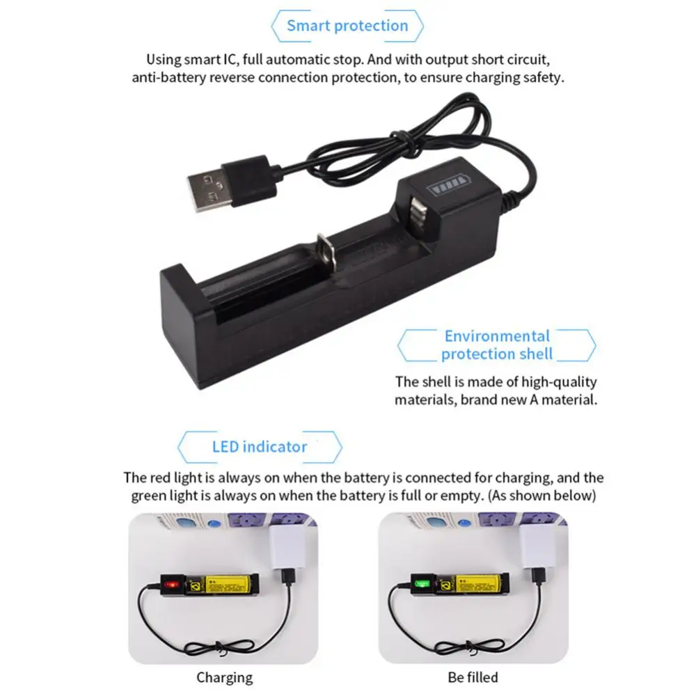 Lithium Battery Charger Dock Station Cradle Intelligent Ic Control Output 4.2v/500ma 1~7PCS