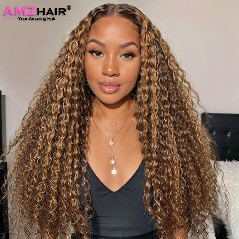 Perruques en cheveux humains Jerry Curly HD, couleur marron miel vietnamien, avec dentelle frontale 13×4 pré-épilée et perruques frontales en dentelle 13×6