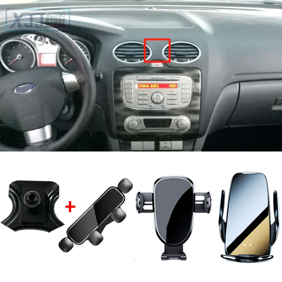 

For Ford Focus 2 Mk2 2005 - 2012 Car Navigation Air Outlet Phone Holder Base Bracket Dashboard Wireless Charger