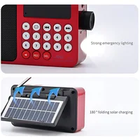 Solar FM Radio Portable Bluetooth Speaker with LED Light support Recording TF Card USB Play Wireless Speaker Radio FM Receiver - Image 6
