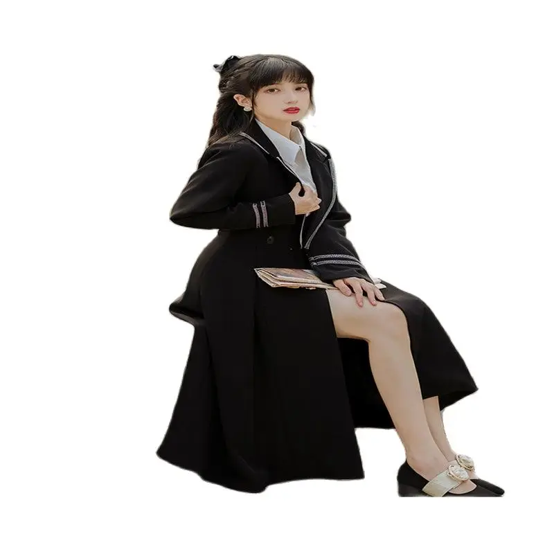 

2022 New French Design Long Sleeve Trench Coat Medium Length Slim And Versatile Free Shipping