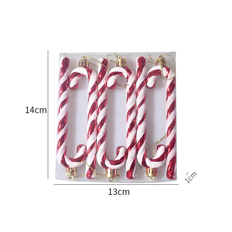 thumbnail image 1 of 6 Pieces Christmas Tree Lollipop Hanging Ornaments Set with Ribbon Xmas Candy Cane Tree Hanging Decorations Season Home Pendants, 1 of 5