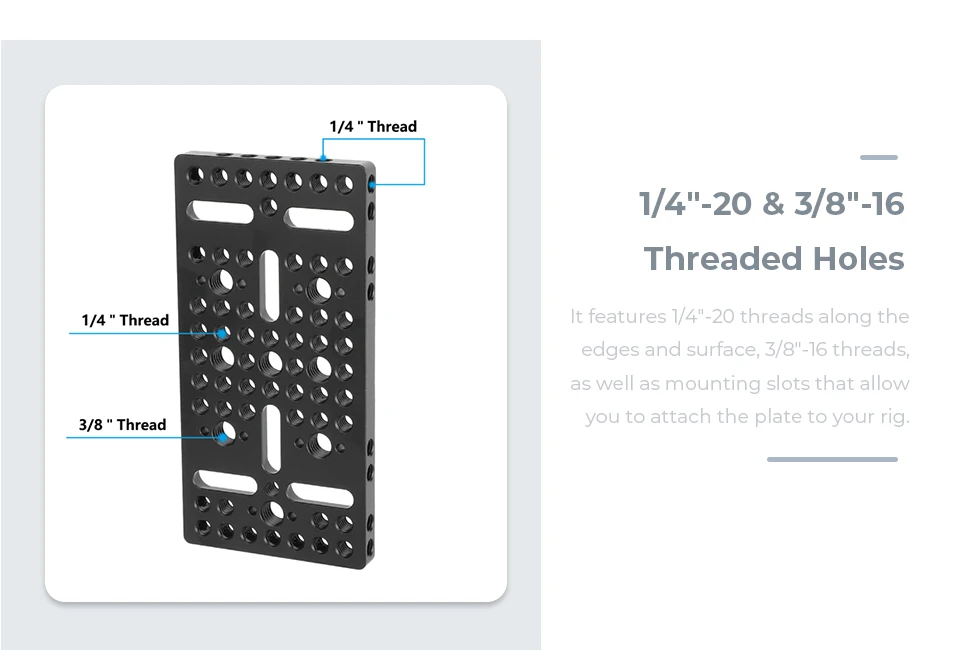 Multi-Purpose Mounting Cheese Plate with ARRI Accessory Mounts Quick Release Bas