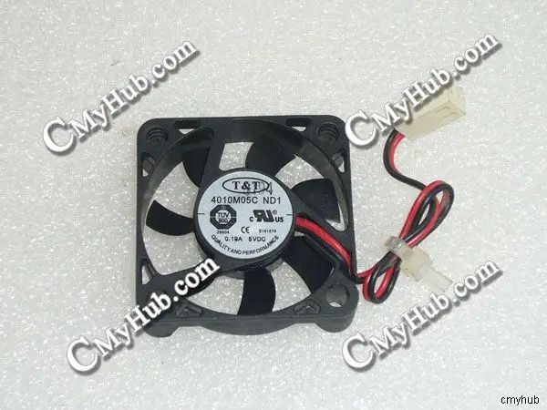 

For T&T 4010M05C ND1 DC5V 0.19A 4010 4CM 40MM 40X40X10MM 2pin Cooling Fan 4010M05C ND1