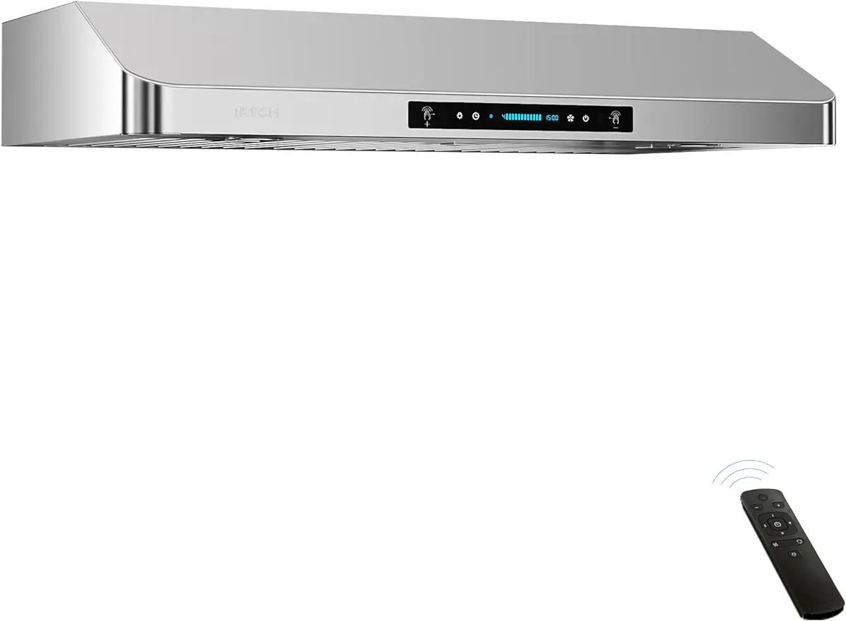 

IKTCH 30 Inch Under Cabinet Range Hood with 900-CFM, 4 Speed Gesture Sensing&Touch Control Panel, Stainless Steel Kitchen Vent