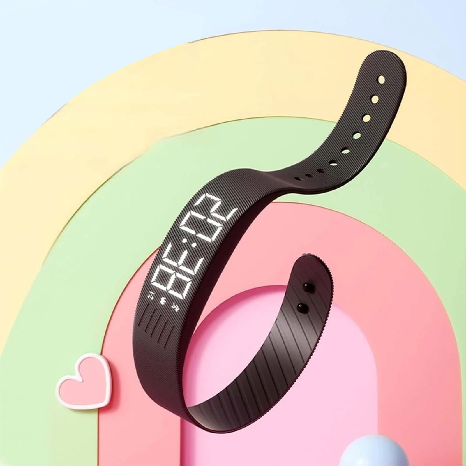 Smart Wristband With Digital Led Clock And Running Pedometer_voghion.com