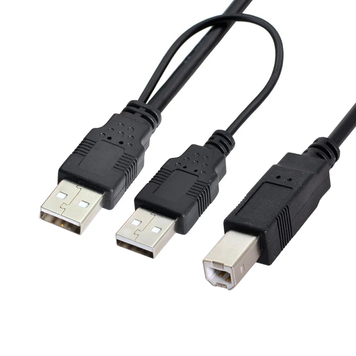 Zihan Dual USB 2.0 Male to Standard B Male Y Cable 80cm for Printer & Scanner & External Hard Disk Drive charging cable usb charging cable