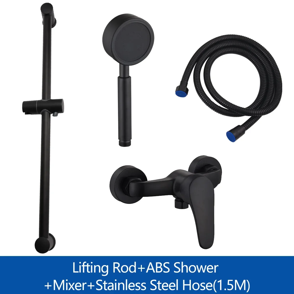 Stainless Steel Wall Mounted Black Bath Sliding Bar Wall Mounted Adjustable Rail Bathroom Accessories Handheld Shower Head Rod height adjustable shower bar