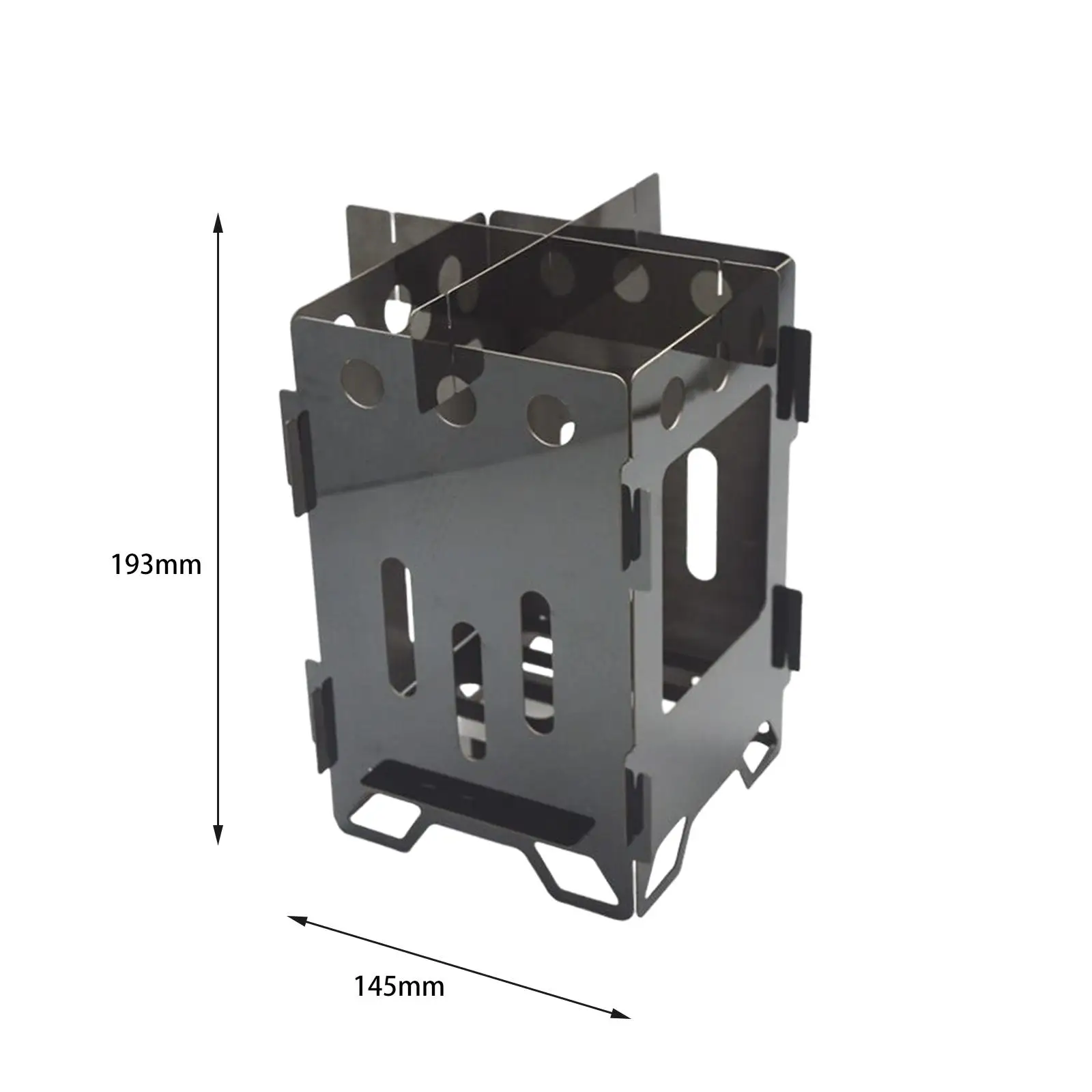 Portable Camping Wood Stove Folding Titanium Fire Pit Sturdy Alcohol for Cooking Pot 6