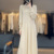 Women s Autumn Winter 100 Cashmere Sweater Dress with Half High Neck Embroidered Knitted Sweater Mid Length Versatile